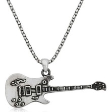 HS Demirci 925 Ayar Gümüş Elektro Gitar Erkek Gümüş Kolye