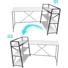 Flinder Kitaplıklı Çalışma Masası Bilgisayar Masası L Çalışma Masası