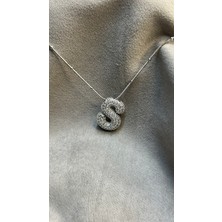 Keyper S Harfli Zirkon Taşlı Çelik Kolye