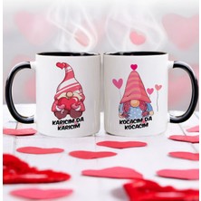 Bk Gift Karıcım-Kocacım Tasarımlı Ikili Siyah Kupa Bardak