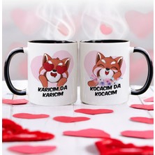 Bk Gift Karıcım-Kocacım Tasarımlı Ikili Siyah Kupa Bardak