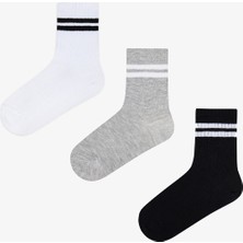 Erkek Çocuk Lines 3lü Tenis Çok Renkli Soket Çorap