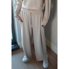 Ays Moda Beyaz Oversize T-Shirt  Eşofman Takım