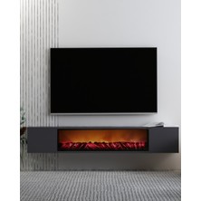 Demonte Decor Parladd şömineli Tv Sehpası Antrasit