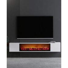 Demonte Decor Parladd şömineli Tv Sehpası Beyaz