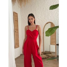 Concon Moda Luna Askılı Atlas Tulum Elbise