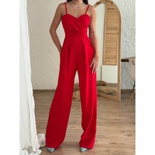 Concon Moda Luna Askılı Atlas Tulum Elbise