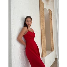 Concon Moda Luna Askılı Atlas Tulum Elbise