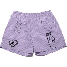 Chill Space Collection - Nakışlı Erkek Ev Şort - Lilac