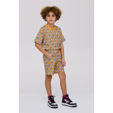 Nebbati Bg Store Erkek Çocuk Desenli Şort Normal Bel ve Cep Özellikli Standart Kalıp