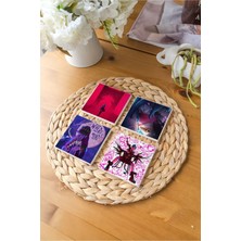 Atölye Arcane Temalı Doğal Taş Bardak Altlığı 4’lü Set (10X10 Cm)