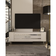 Demonte Decor Retrolp2dd Tv Sehpası Beyaz-Gümüş