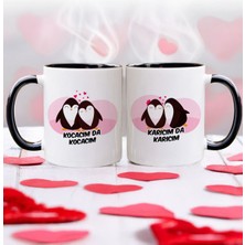 Bk Gift Karıcım-Kocacım Tasarımlı Ikili Siyah Kupa Bardak