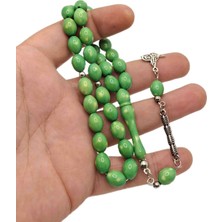 Han Ticarethane Fıstık Yeşili Beyzi Kesim Toz Kehribar Tesbih