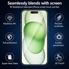 Etiget iPhone 15 Şeffaf Silikon Kılıf + 2 Adet Cam Ekran Koruyucu Seti