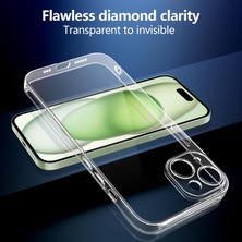 Etiget iPhone 15 Şeffaf Silikon Kılıf + 2 Adet Cam Ekran Koruyucu Seti