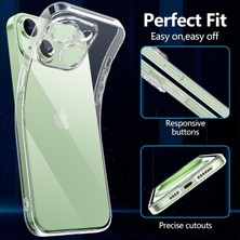 Etiget iPhone 15 Şeffaf Silikon Kılıf + 2 Adet Cam Ekran Koruyucu Seti