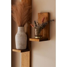 Tree Soul Rustik Ahşap Duvar Dekoru ve Raf Seti 55 cm - 20 cm