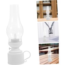 Dekoratif Eski Gaz Lamba Görünümlü Alev Efektli Pilli LED Lamba  18  cm