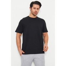 Erkek Kısa Kollu Basic Siyah T-Shirt