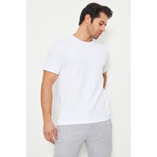 Erkek Kısa Kollu Basic Beyaz T-Shirt