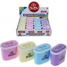 Bubu Şeffaf Dikdörtgen Kalemtraş Çift Delikli