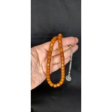 Anemore Collection Sevgiliye Özel Hediye Çubuk Kehribar Tesbih Koyu Sarı Renk H-1317.