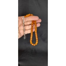 Anemore Collection Sevgiliye Özel Hediye Çubuk Kehribar Tesbih Koyu Sarı Renk H-1317.