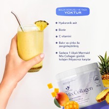 Mermaid Mıx Collagen | 1000 Da Mw, Yüksek Biyoetkinlik,  Premium Balık (Marine) Kolajen, Hyalüronik Asit, Biotin, C Vitamini, Bakır, Çinko ile Zenginleştirilmiş Formül. Mango Ananas Aromalı 4 Hafta