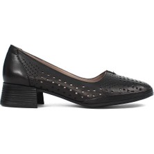 Celal Gültekin Kadın Siyah Kalın Topuklu Deri Klasik Ayakkabı