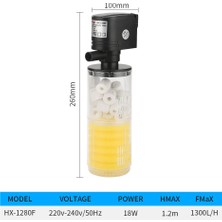 HX-1280F Stili Ingıltere Fişi Akvaryum Çok Fonksiyonlu Filtre Pompa Oksijen Balık Tankı 4 Katlı Filtre Akvaryum Iç Filtre Malzeme Hava Pompası (Yurt Dışından)