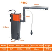 F580 3W Stili 220V Akvaryum Daldırma Su Filtre Pompası Mini Sessiz Balık Tankı Oksijen Hava Pompası Akvaryum Sünger Filtre Aksesuarı (Yurt Dışından)