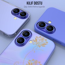 Shaza Iphone 16/16 Plus Ile Uyumlu Darbeye Dayanıklı Mekanizmalı Safir Kamera Lens Koruyucu Mavi
