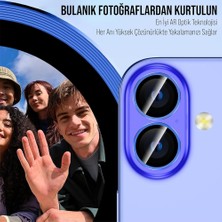 Shaza Iphone 16/16 Plus Ile Uyumlu Darbeye Dayanıklı Mekanizmalı Safir Kamera Lens Koruyucu Mavi