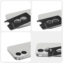 Shaza Iphone 16/16 Plus Ile Uyumlu Darbeye Dayanıklı Mekanizmalı Safir Kamera Lens Koruyucu Şeffaf