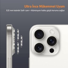 Shaza Iphone 16 Pro / 16 Pro Max Ile Uyumlu Darbeye Dayanıklı Mekanizmalı Safir Kamera Lens Koruyucu Gri