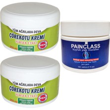 2 Adet Çörek Otu Kremi Büyük Xlboy 200 ml Green + 150 ml Kuyruk Yağı Kremi Painclass / Diz Dirsek Iskelet Sırt Bel  ağrrlarina Masaj Seti