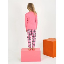 Kız Çocuk Uzun Kollu %100 Pamuklu Düğmeli Pijama Takımı 10/15 Yaş