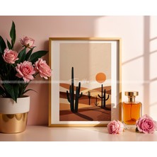 Tontilika Çöl ve Kaktüs Temalı 3'lü Ahşap Çerçeveli Tablo SETI-21 x 30