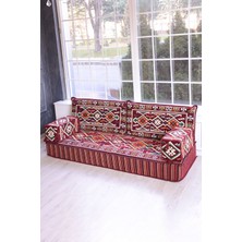 Bakırözü Home Şark Köşesi Takımı Konsepti Bordo  Anadolu Modeli 5 Parça (20  cm  Minder Kalınlığı)