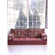 Bakırözü Home Şark Köşesi Takımı Konsepti Bordo  Anadolu Modeli 5 Parça (20  cm  Minder Kalınlığı)