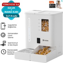 Yasomi DU-F03V Smartpaw+ 2si1 Arada 4l/5l Kapasiteli Pilli/Kablolu Akıllı Otomatik Mama ve Su Kabı