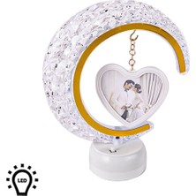 Led'li Kalpli Hilal Fotoğraf Çerçevesi