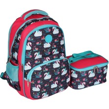 Nacar Çarşı Kız Çocuk Kız Desenli Ilkokul Sırt Çantası ve Beslenme Çantası Tek Ebat