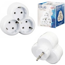 Üçlü Golyat Priz Black Blue Lıghtıng