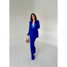 Vuntal Butik Saten Şal Yakalı Ikili Takım Blazer