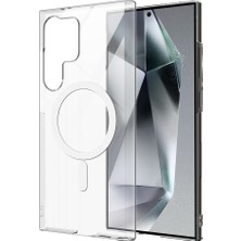 Samsung Galaxy S25 Ultra Kılıf Darbe Emici Magsafe Şeffaf Arka Yüzey Sert Silikon Kapak