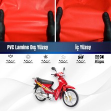 Ramzey 100 Cup Motosiklet Brandası Su Geçirmez Branda Kırmızı Branda Motor Branda M