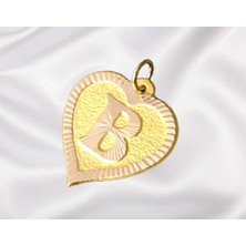 Nezihhan 0.25 Gram 14 Ayar B Harfi Kalp Kolye Ucu