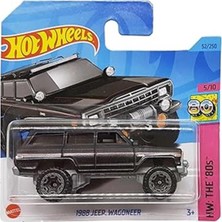 Hot Wheels - 1988 Jeep Wagoneer - Hw: The ´80S 5/10 - HKJ63 - Short Card - Arazi Aracı - Siyah Meta